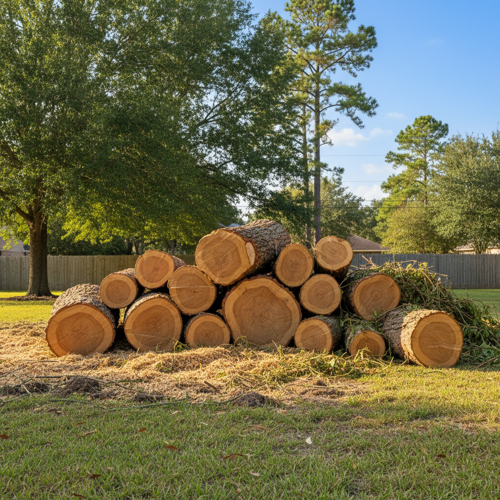 Completed emergency tree removal work at a residential property in New Caney, TX