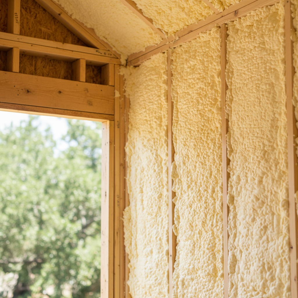 Completed closed cell spray foam work at a residential property in Cibolo, TX