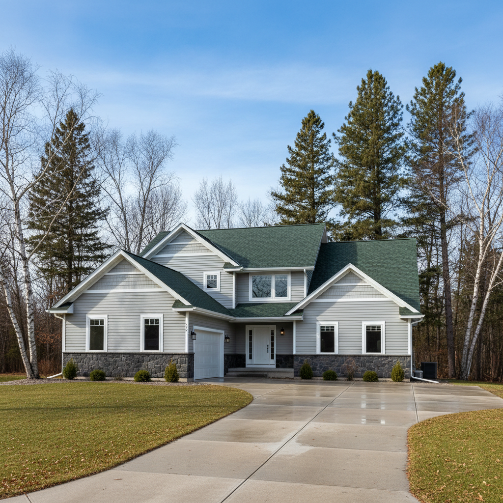 Completed siding cleaning work at a residential property in Hermantown, MN
