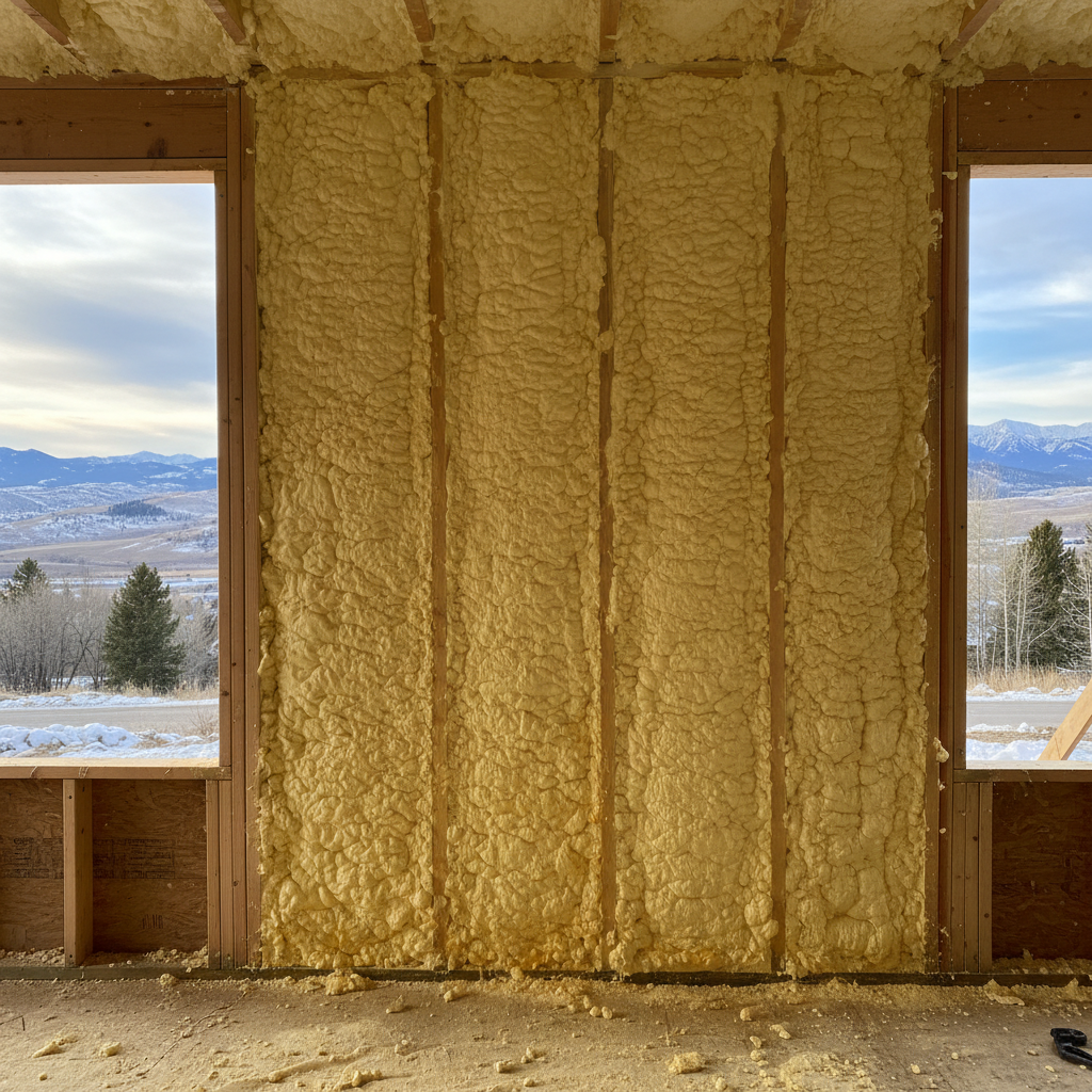 Completed closed cell spray foam work at a residential property in Bozeman, MT