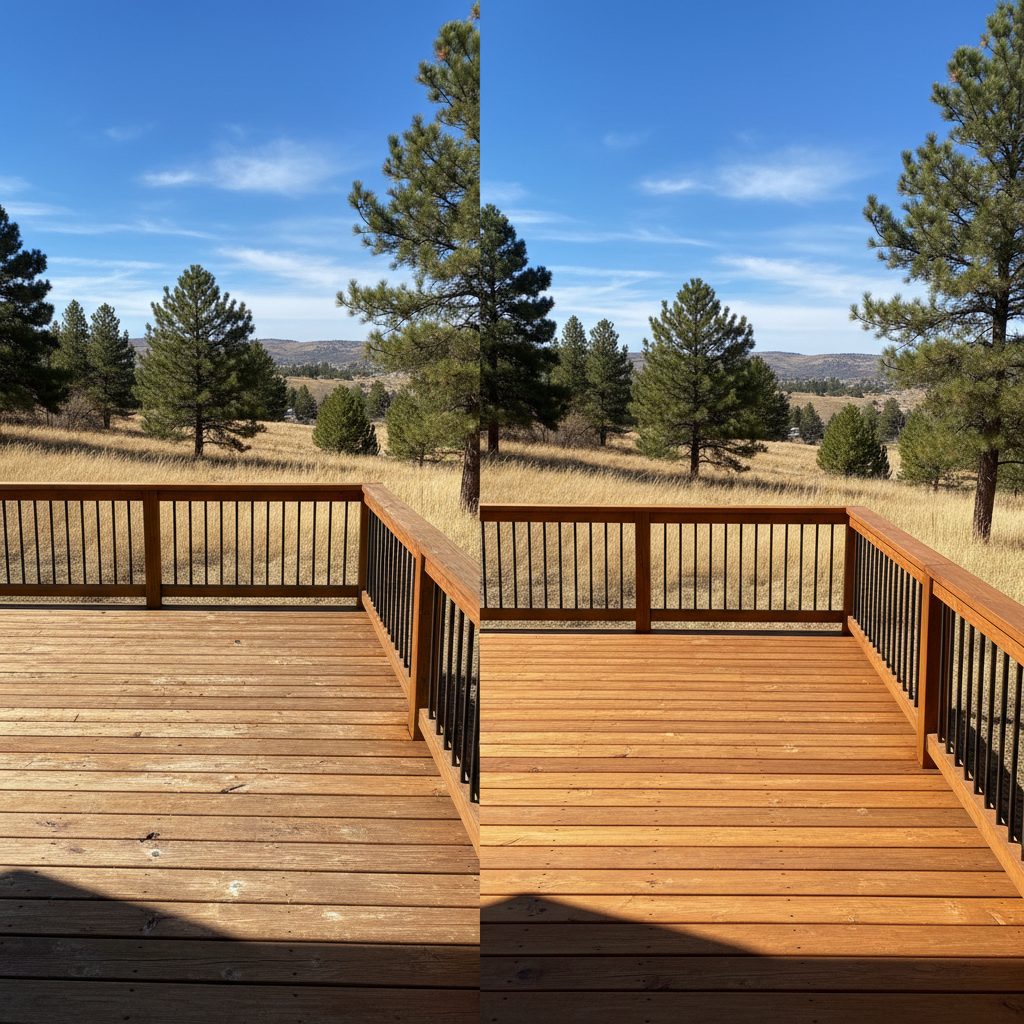 Completed deck repair work at a residential property in Highlands Ranch, CO