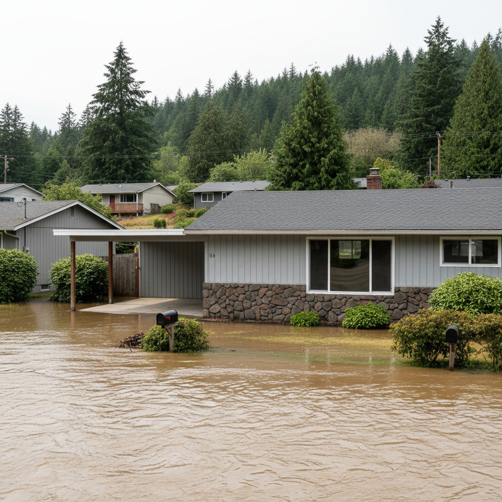 Flood cleanup in North Bend