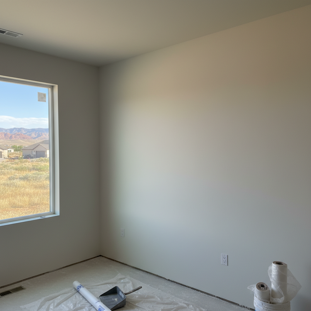 Completed drywall taping and mudding work at a residential property in West Valley City, UT
