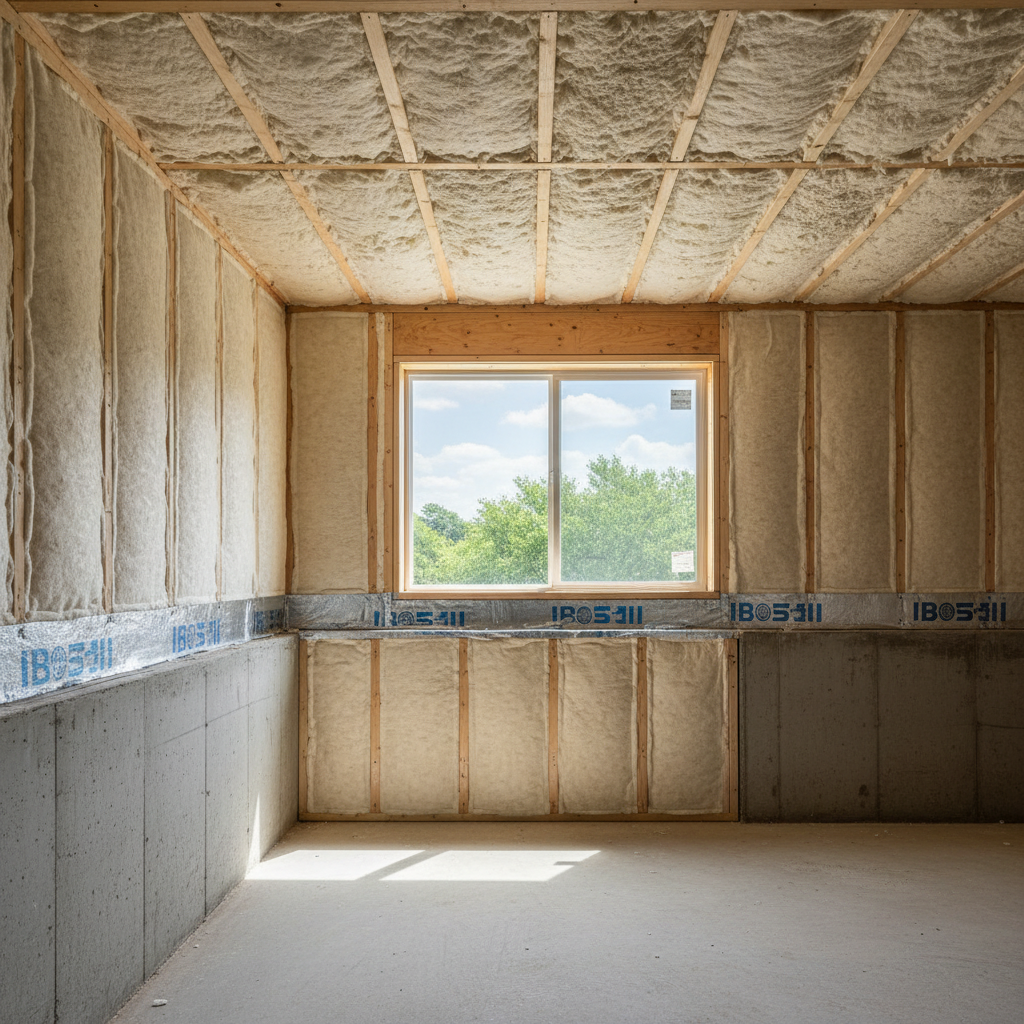Completed basement insulation work at a residential property in Cedar Park, TX