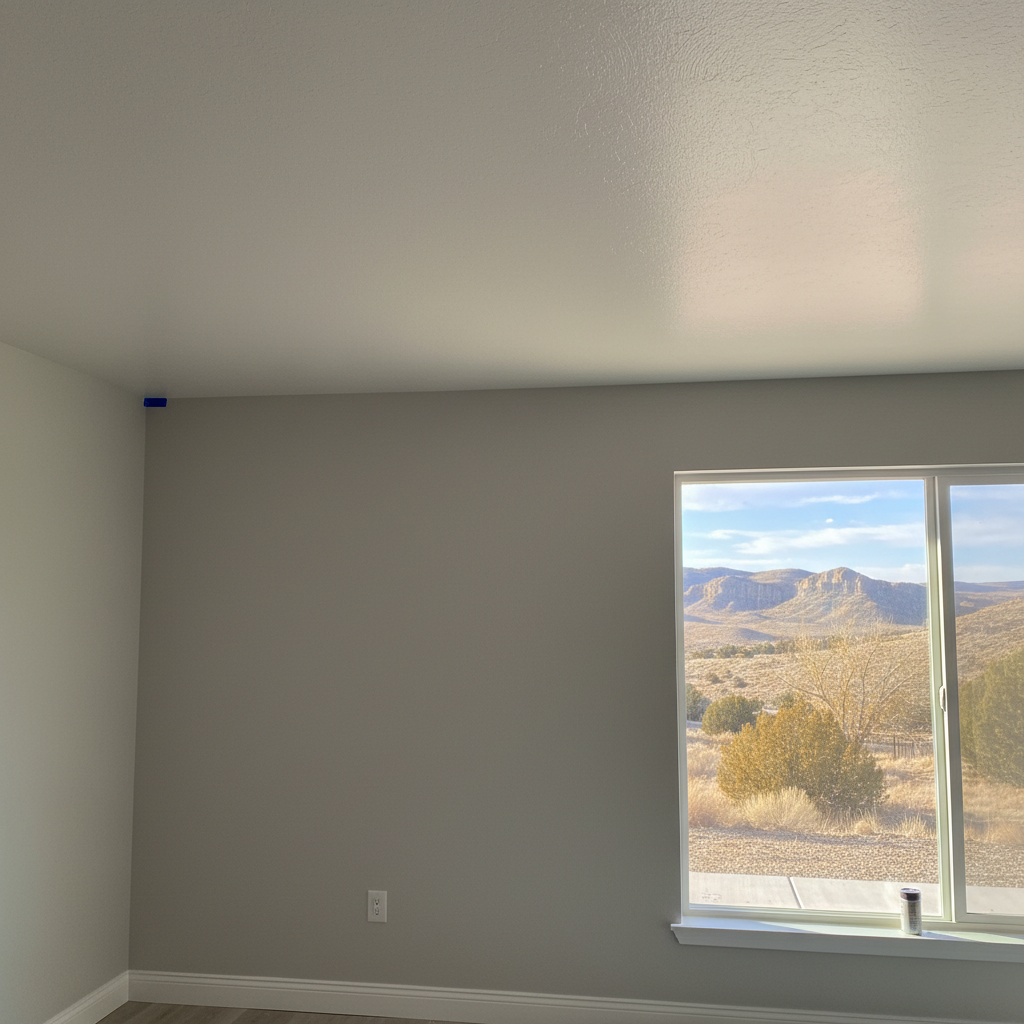 Completed popcorn ceiling removal work at a residential property in Layton, UT