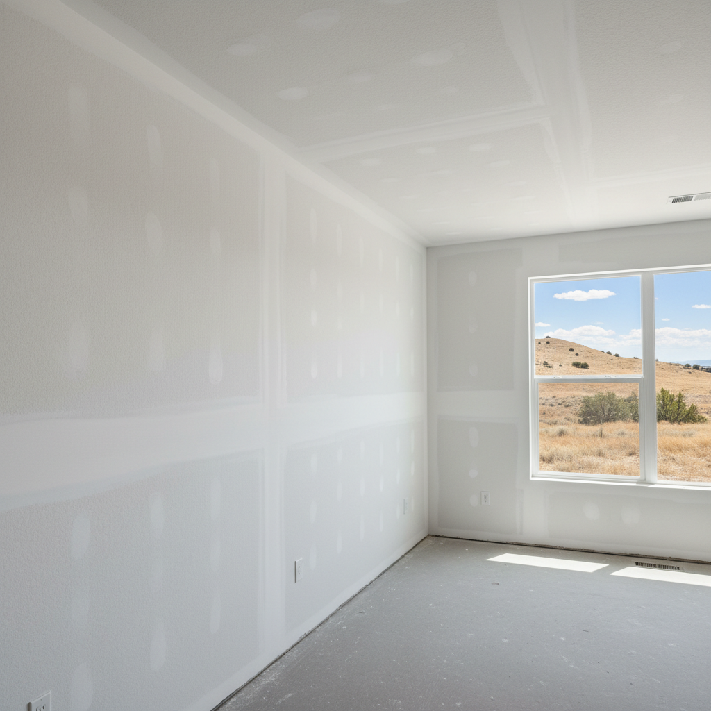 Completed drywall taping and mudding work at a residential property in Taylorsville, UT