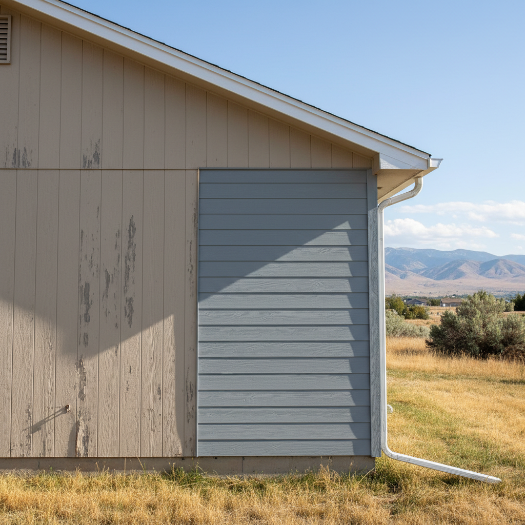 Completed vinyl siding installation work at a residential property in Orem, UT