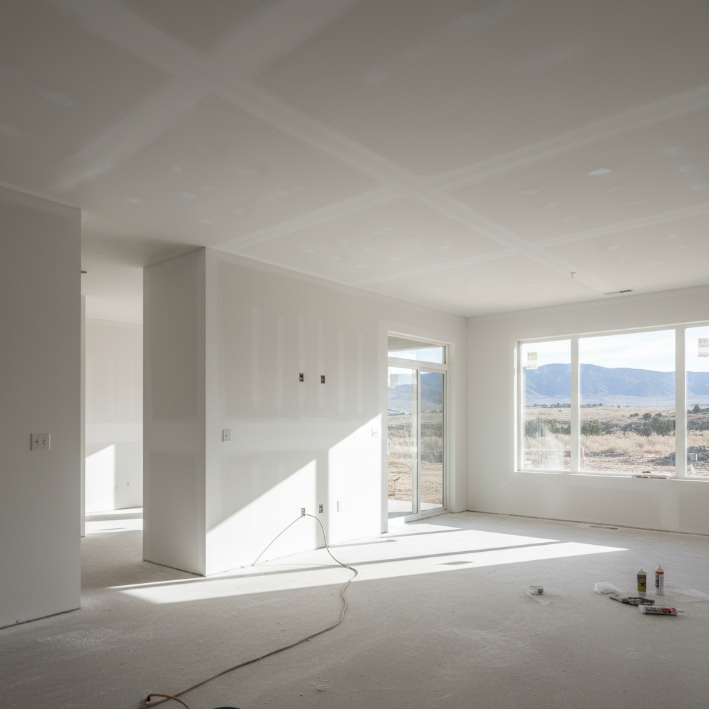 Completed drywall finishing work at a residential property in Provo, UT