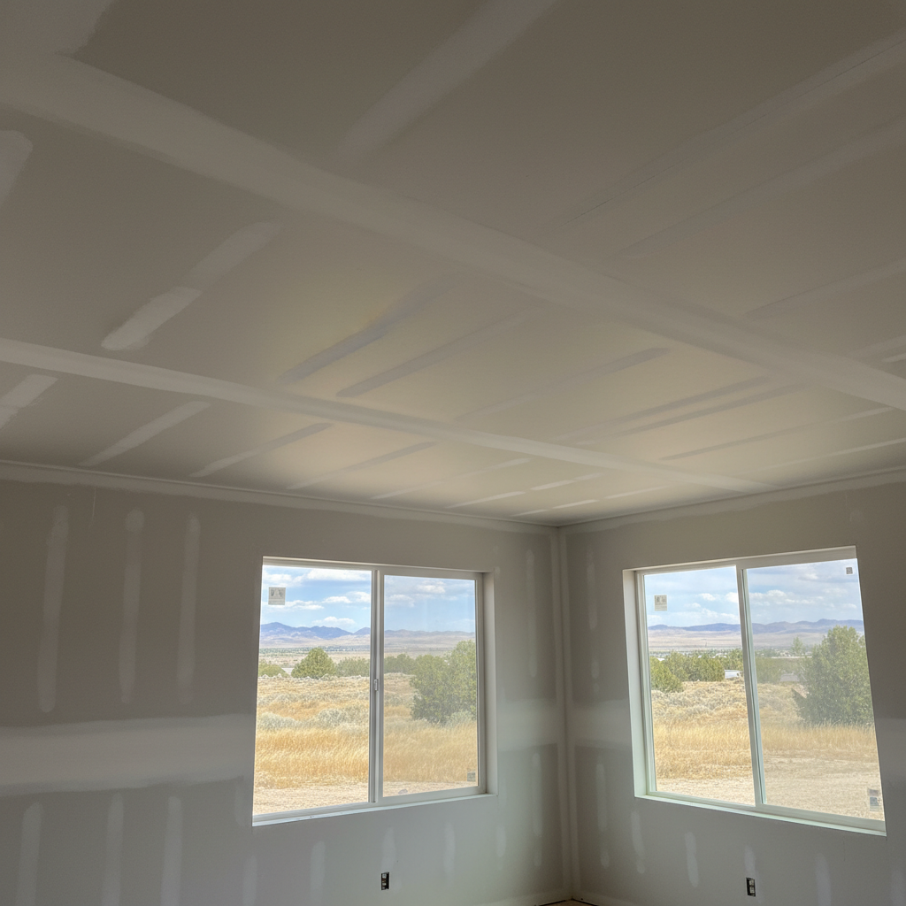 Completed ceiling drywall installation work at a residential property in West Jordan, UT