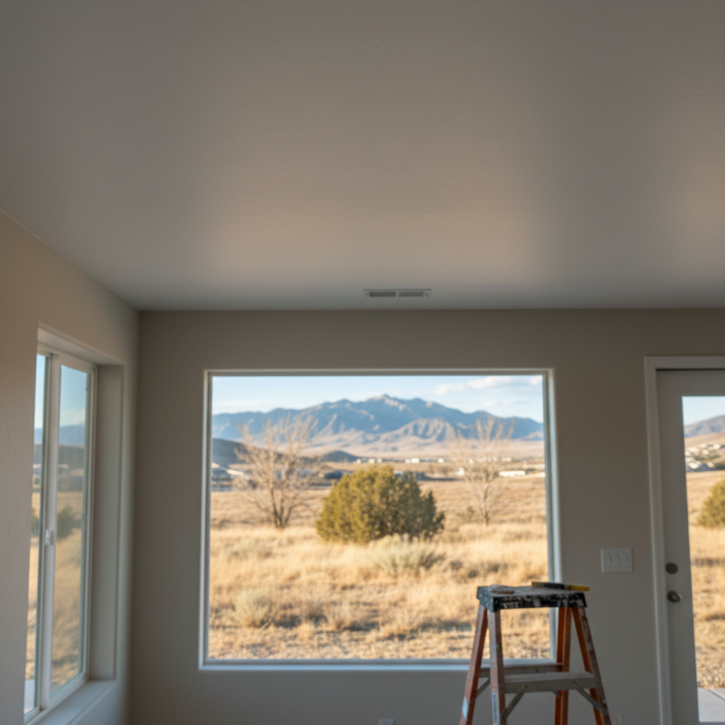 Completed popcorn ceiling removal work at a residential property in Layton, UT