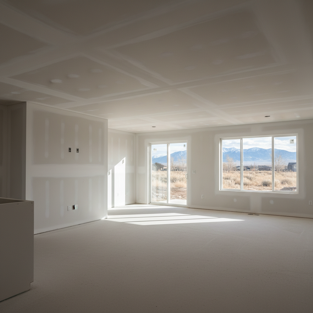 Completed drywall finishing work at a residential property in Taylorsville, UT