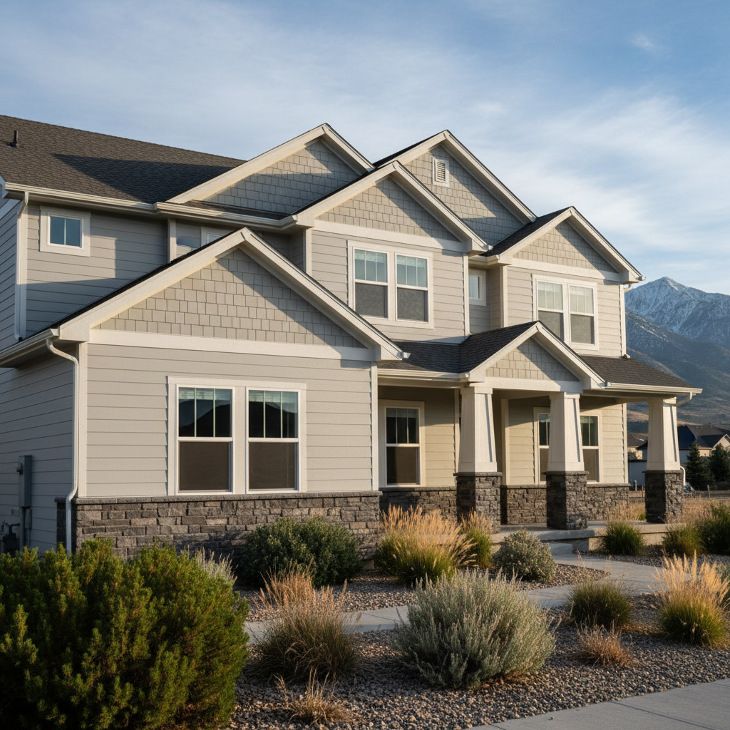 Completed siding replacement work at a residential property in Layton, UT