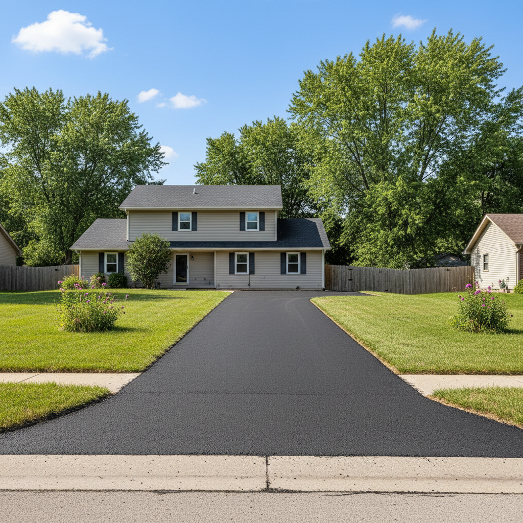 Completed asphalt milling work at a residential property in Clearwater , KS