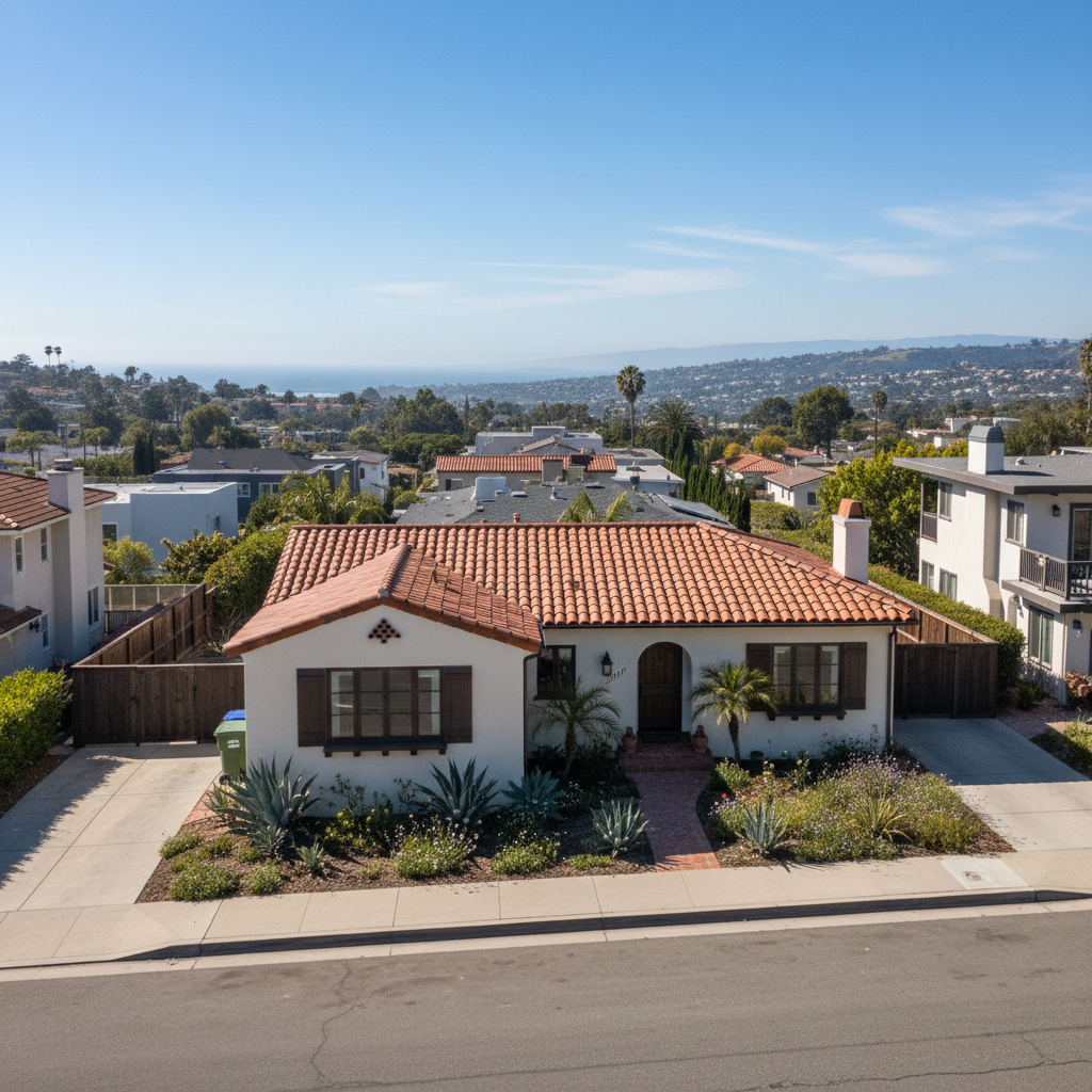 Completed roof repair work at a residential property in Santa Monica, CA