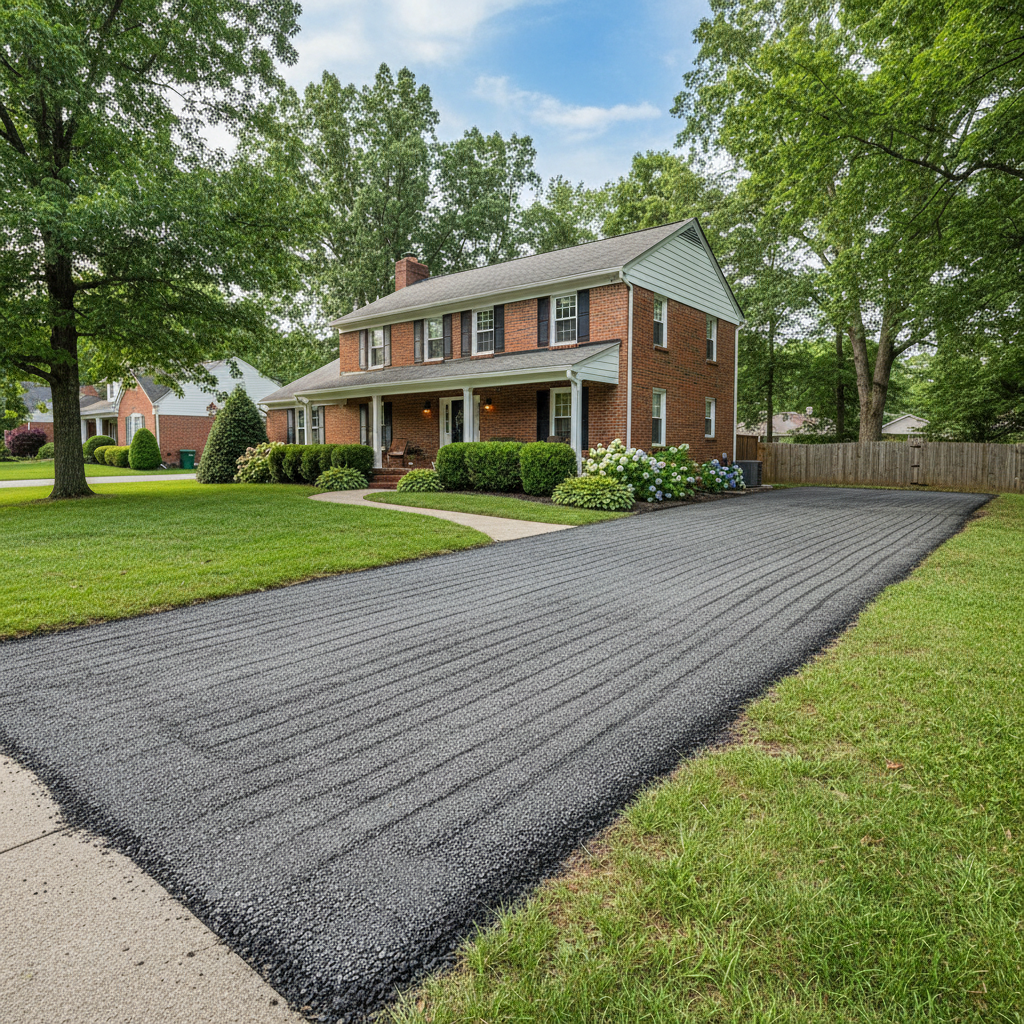 Completed asphalt milling work at a residential property in Louisville, KY