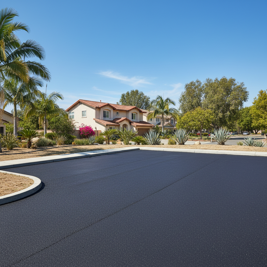 Completed commercial asphalt work at a residential property in La Habra, CA