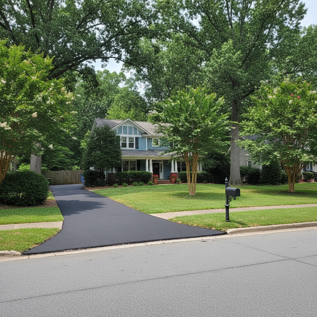 Completed asphalt repair work at a residential property in Decatur, GA