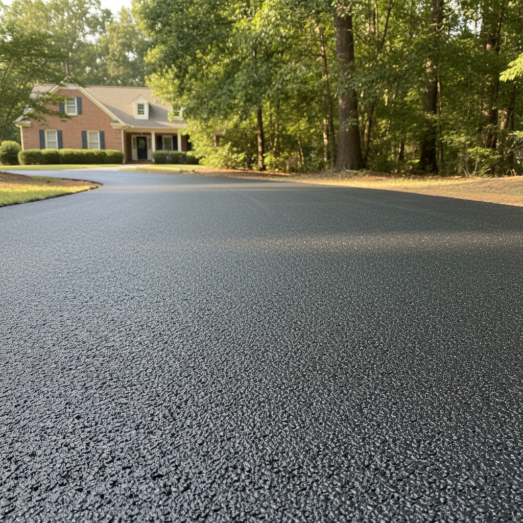 Completed driveway paving work at a residential property in Atlanta, GA