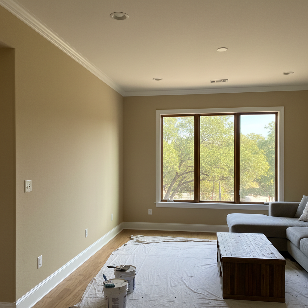 Completed interior painting work at a residential property in Lakeway, TX