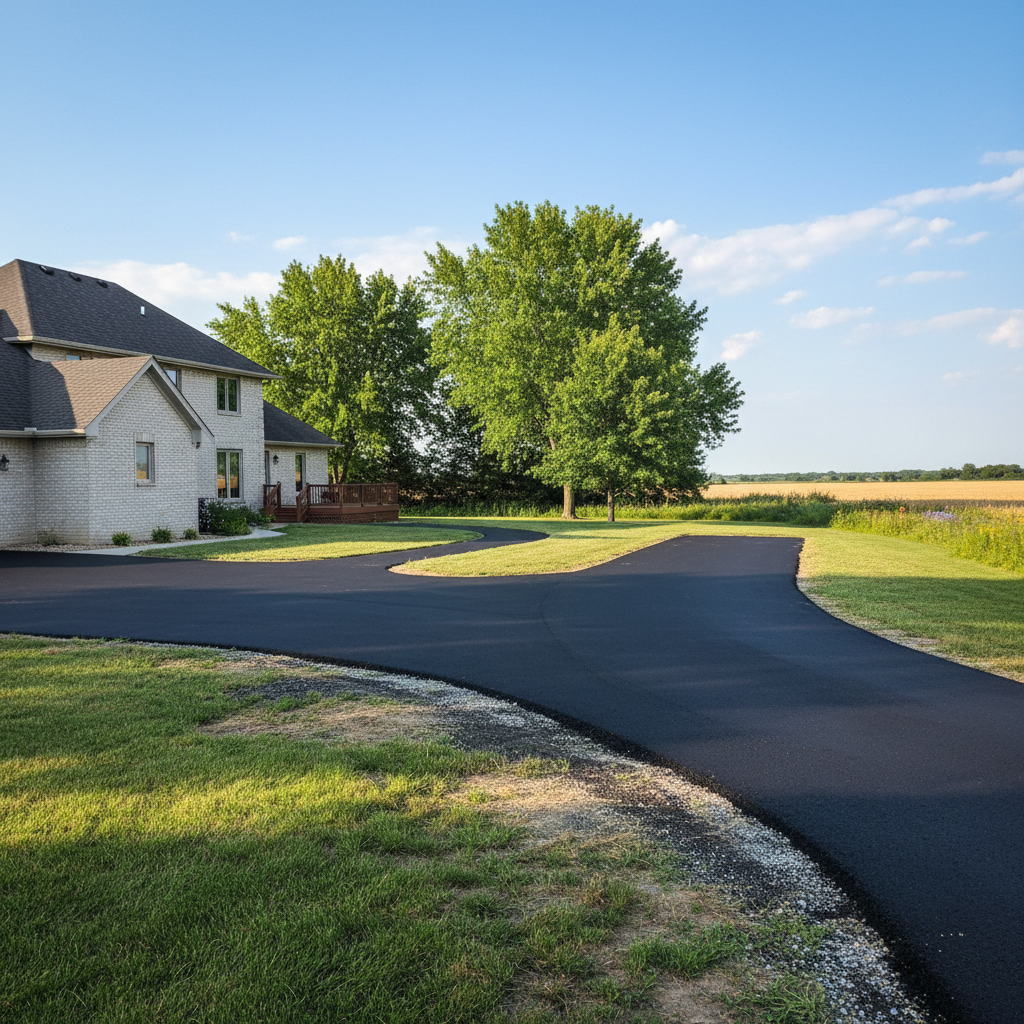 Completed residential asphalt work at a residential property in Clearwater , KS