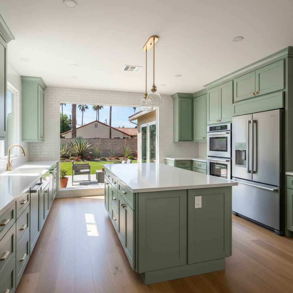 Completed kitchen remodel work at a residential property in Inglewood, CA