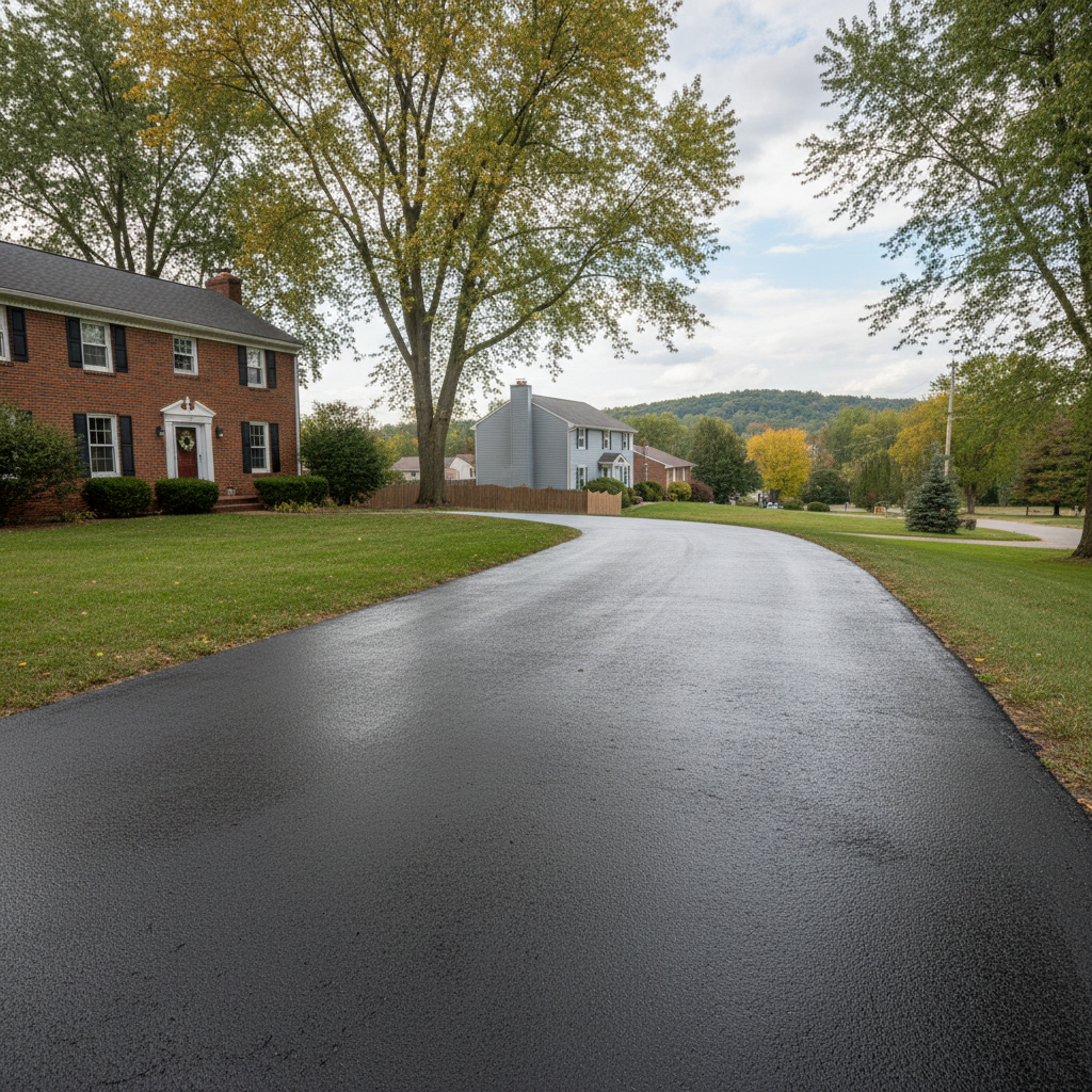 Completed slurry coating work at a residential property in Cleveland, OH