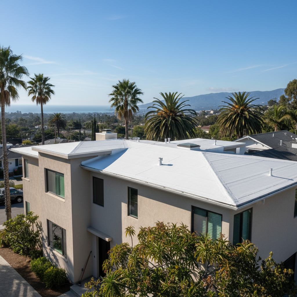Completed commercial tpo roofing work at a residential property in Santa Monica, CA