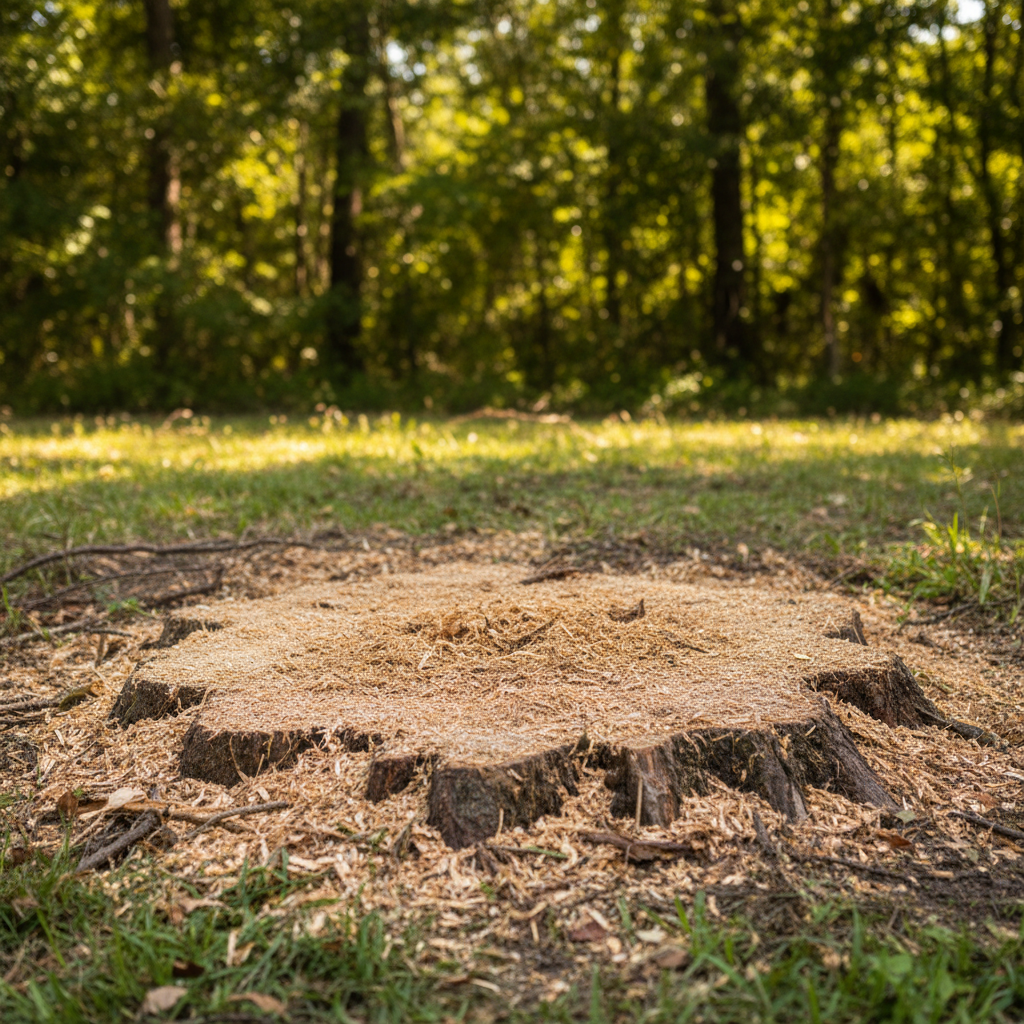 Completed stump grinding & removal work at a residential property in Kingwood, TX