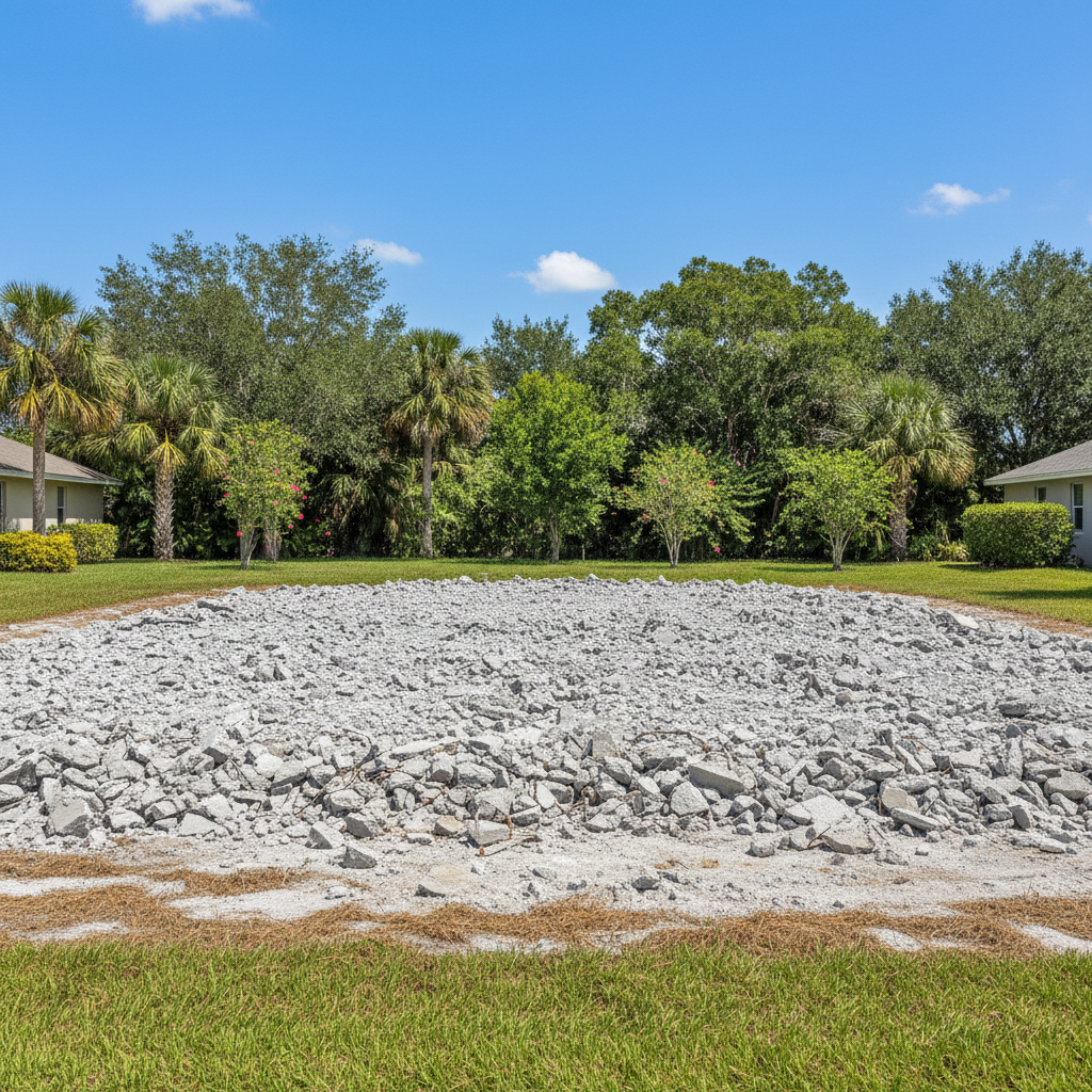Completed concrete demolition work at a residential property in Cape Coral, FL
