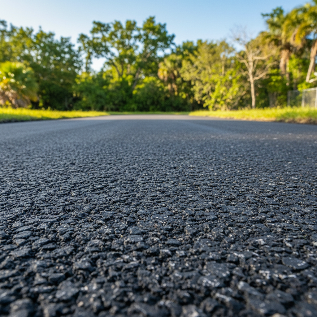 Completed asphalt milling work at a residential property in Plantation, FL