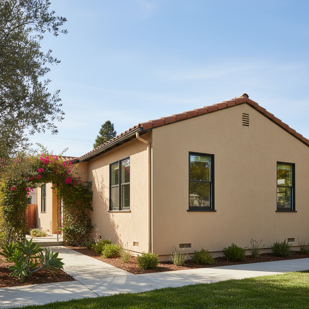 Completed stucco removal work at a residential property in Sunnyvale, CA