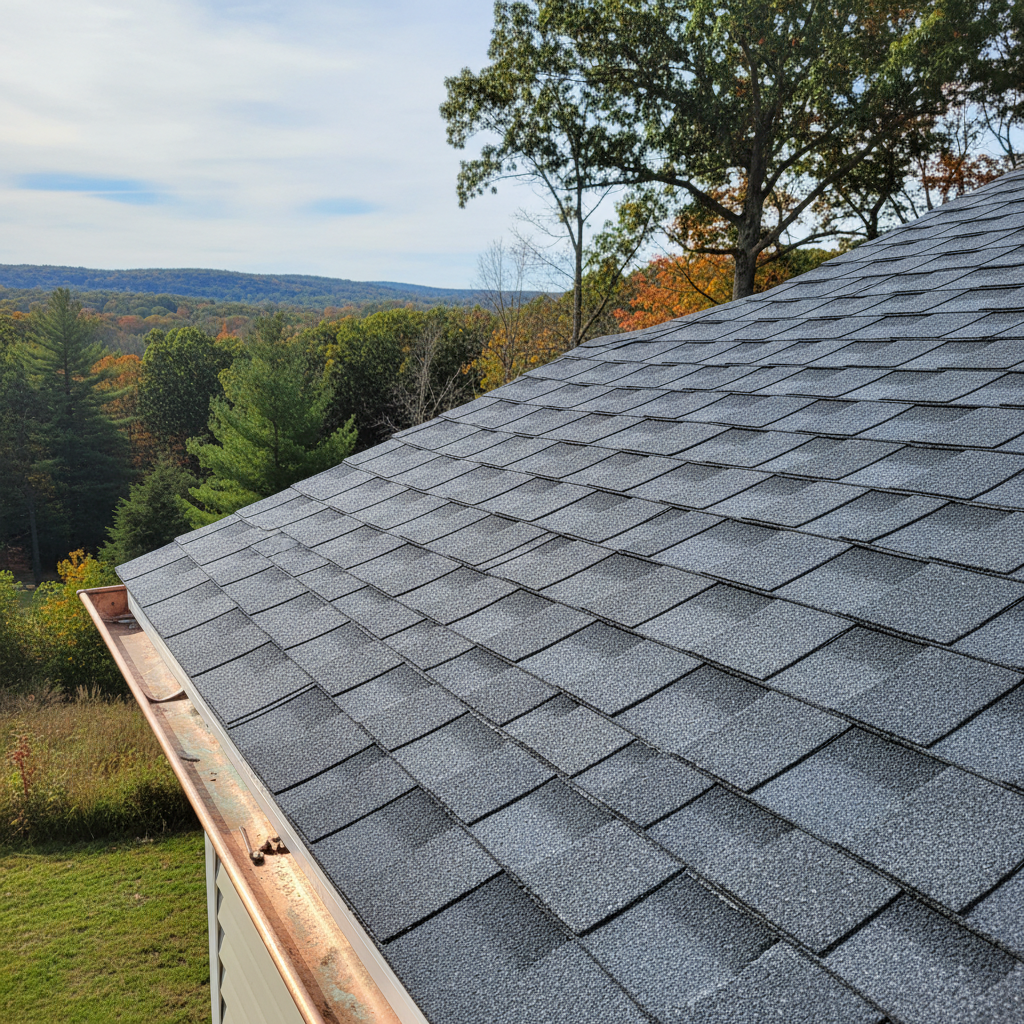 Completed roof inspection work at a residential property in West Greenwich, RI