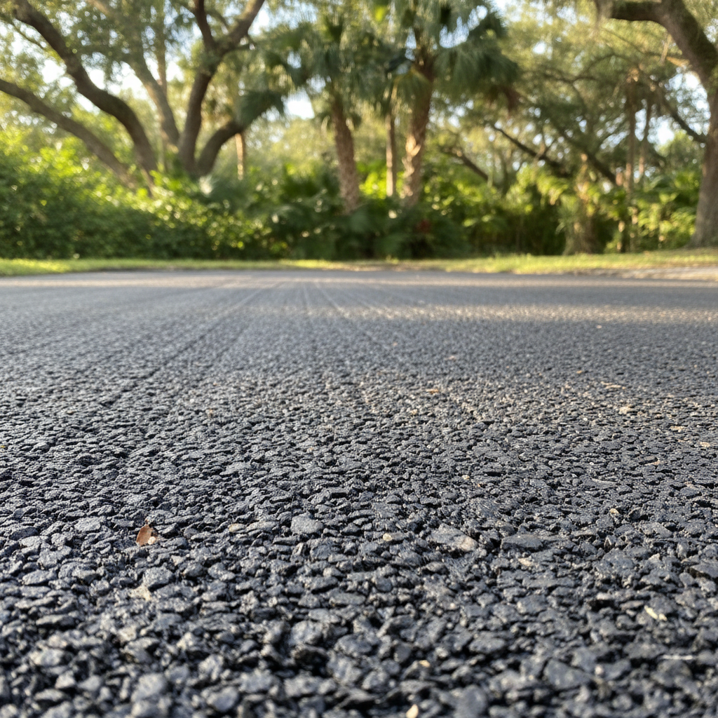 Completed asphalt milling work at a residential property in Boca Raton, FL