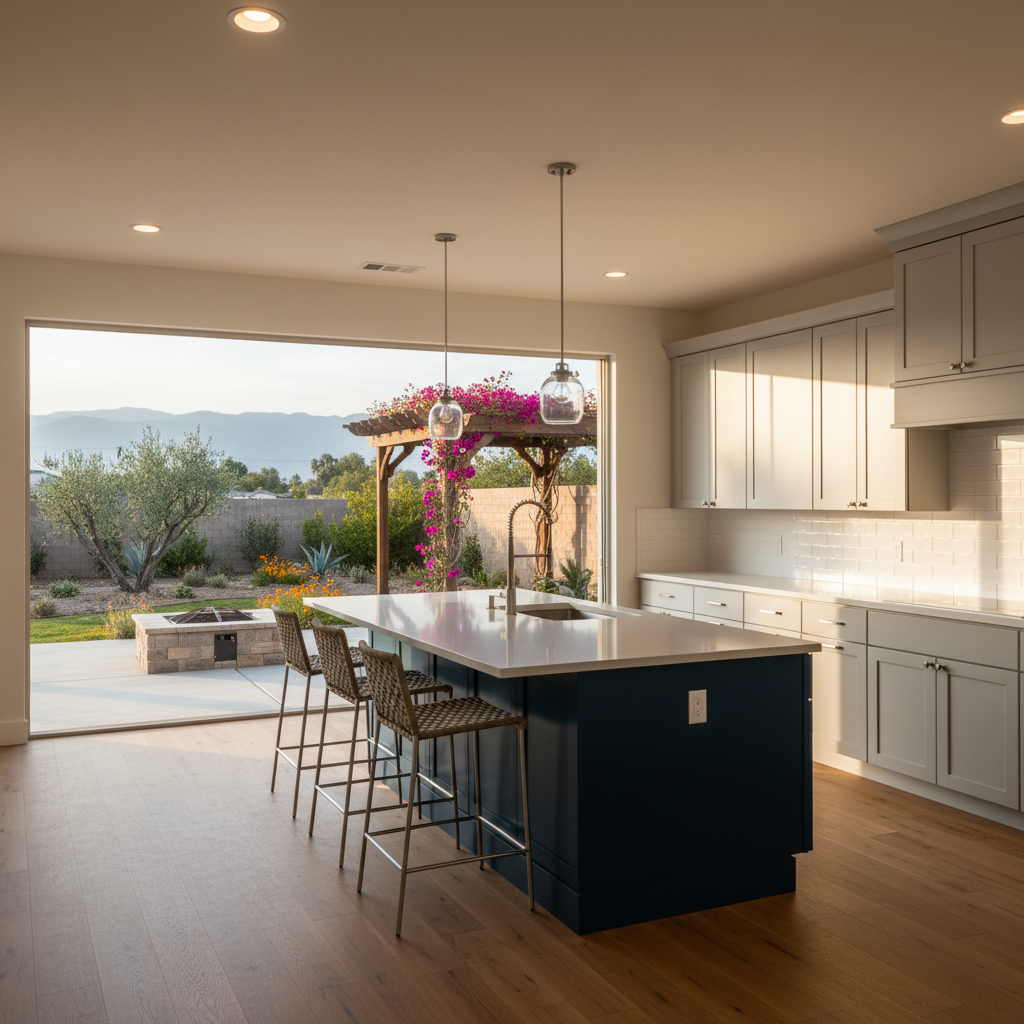 Completed kitchen remodel work at a residential property in Fontana, CA