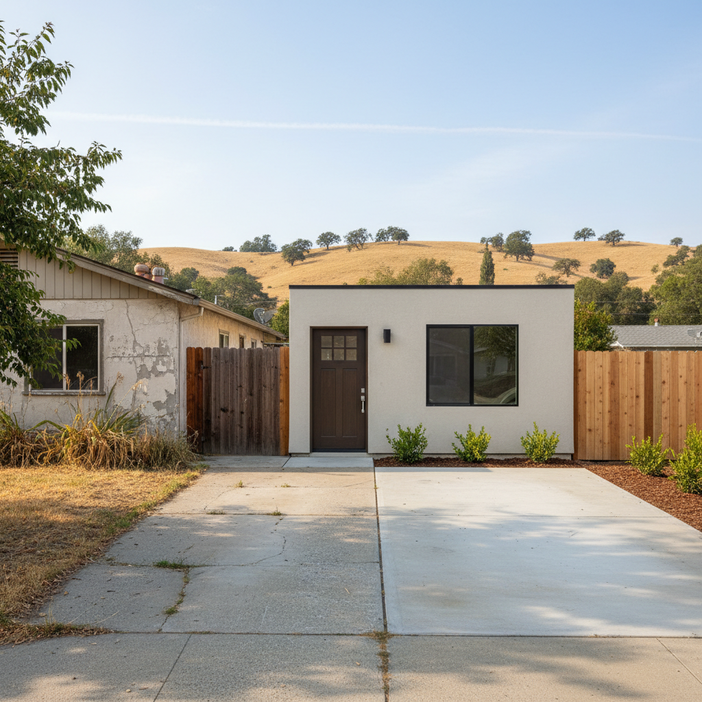 Completed garage conversion work at a residential property in Oakdale, CA