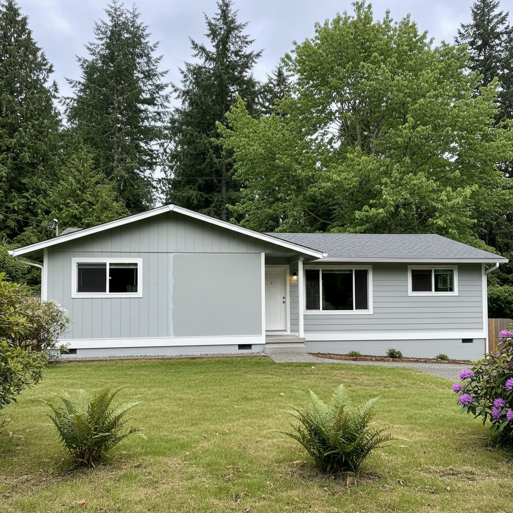 Completed drywall repair and painting work at a residential property in Shoreline, WA