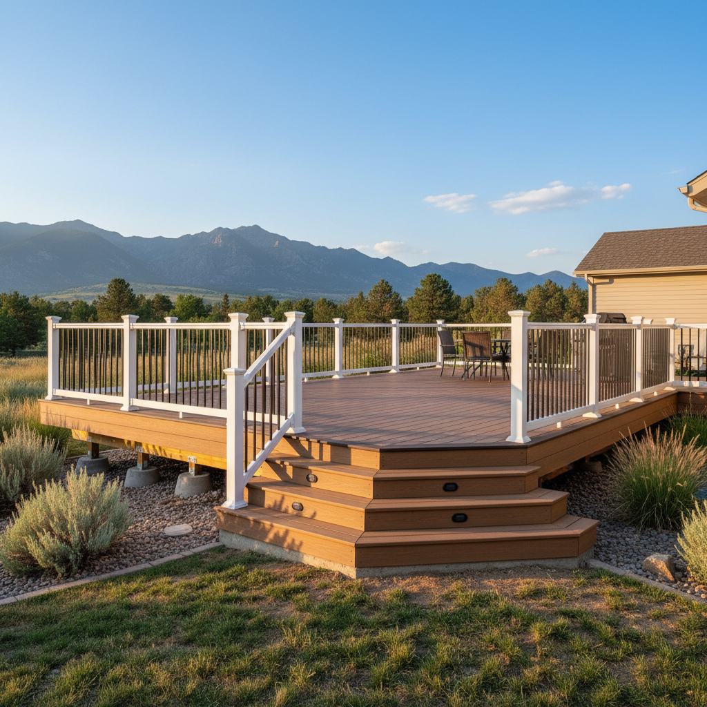 Completed trex decks work at a residential property in Ogden, UT