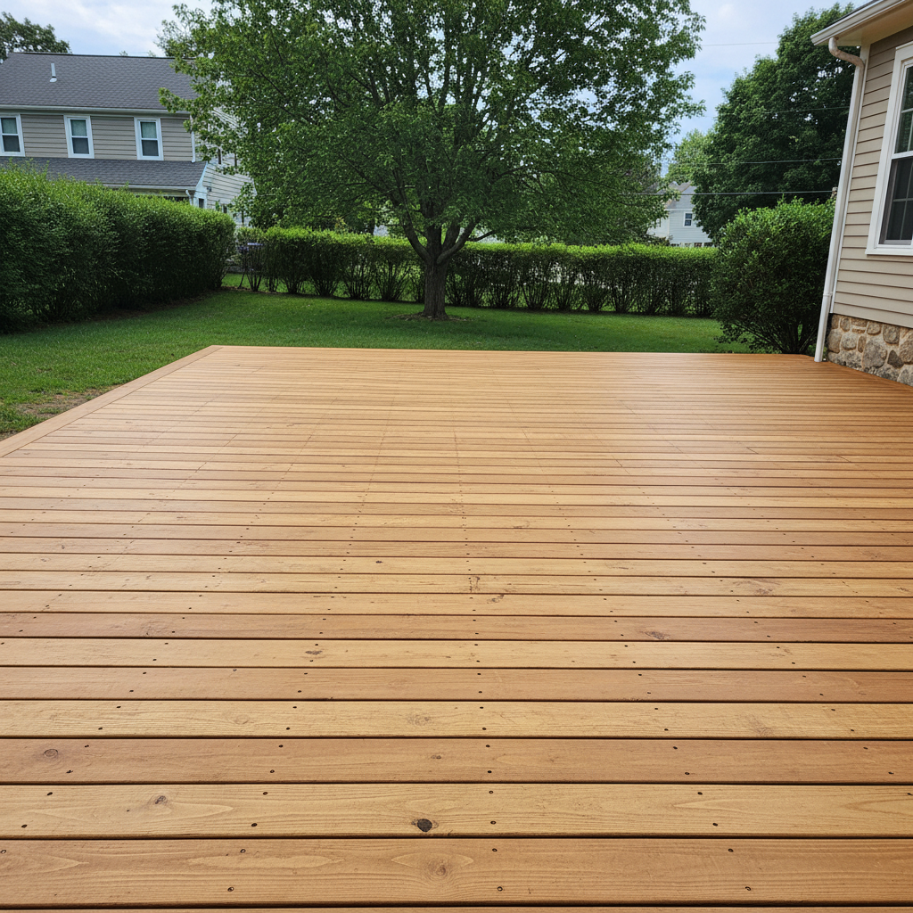 Completed deck repair work at a residential property in Arlington, MA