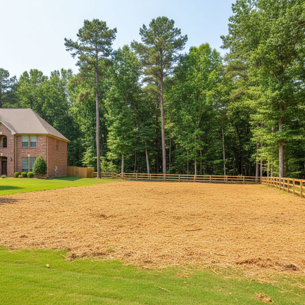 Completed land clearing work at a residential property in Porter, TX