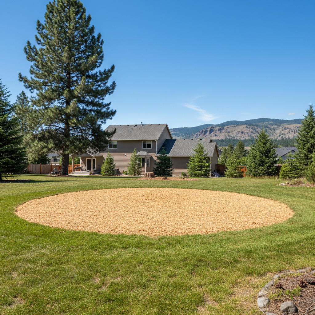 Completed tree removal work at a residential property in Ellensburg, WA