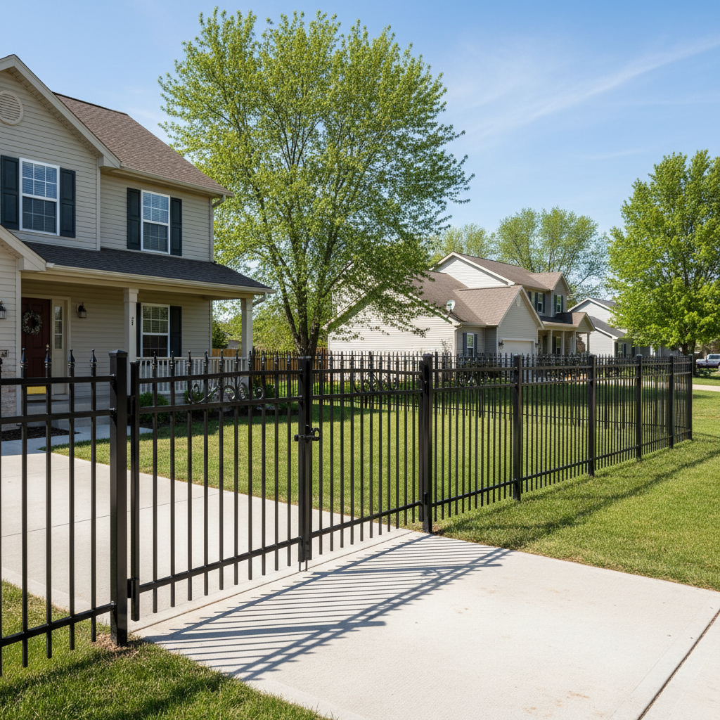 Completed ornamental iron fencing work at a residential property in Gretna, NE
