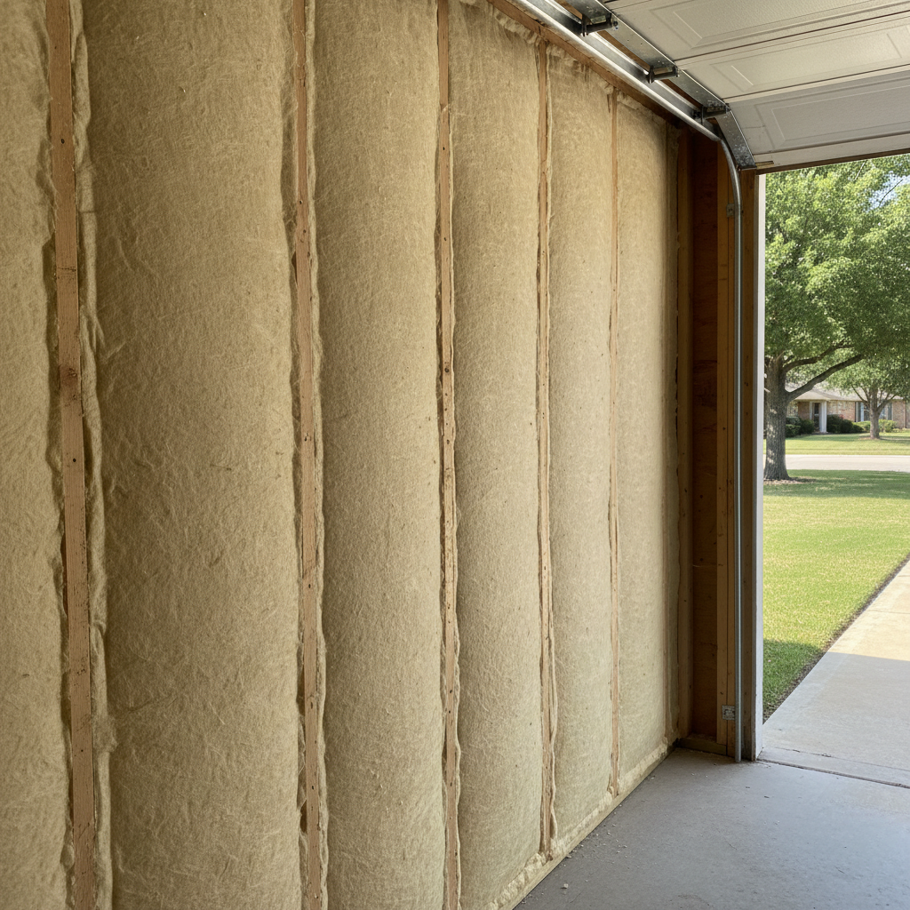 Completed garage insulation work at a residential property in Converse, TX