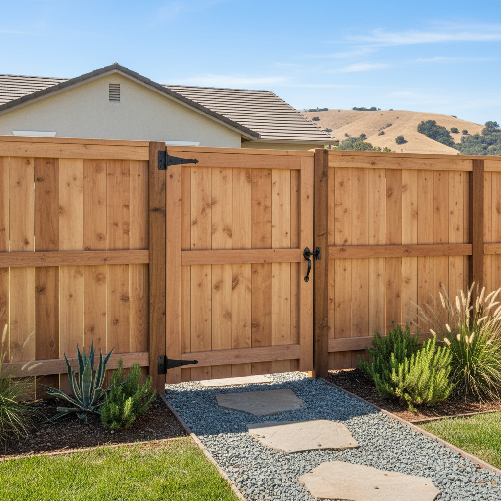 Completed gate installation work at a residential property in Vallejo, CA