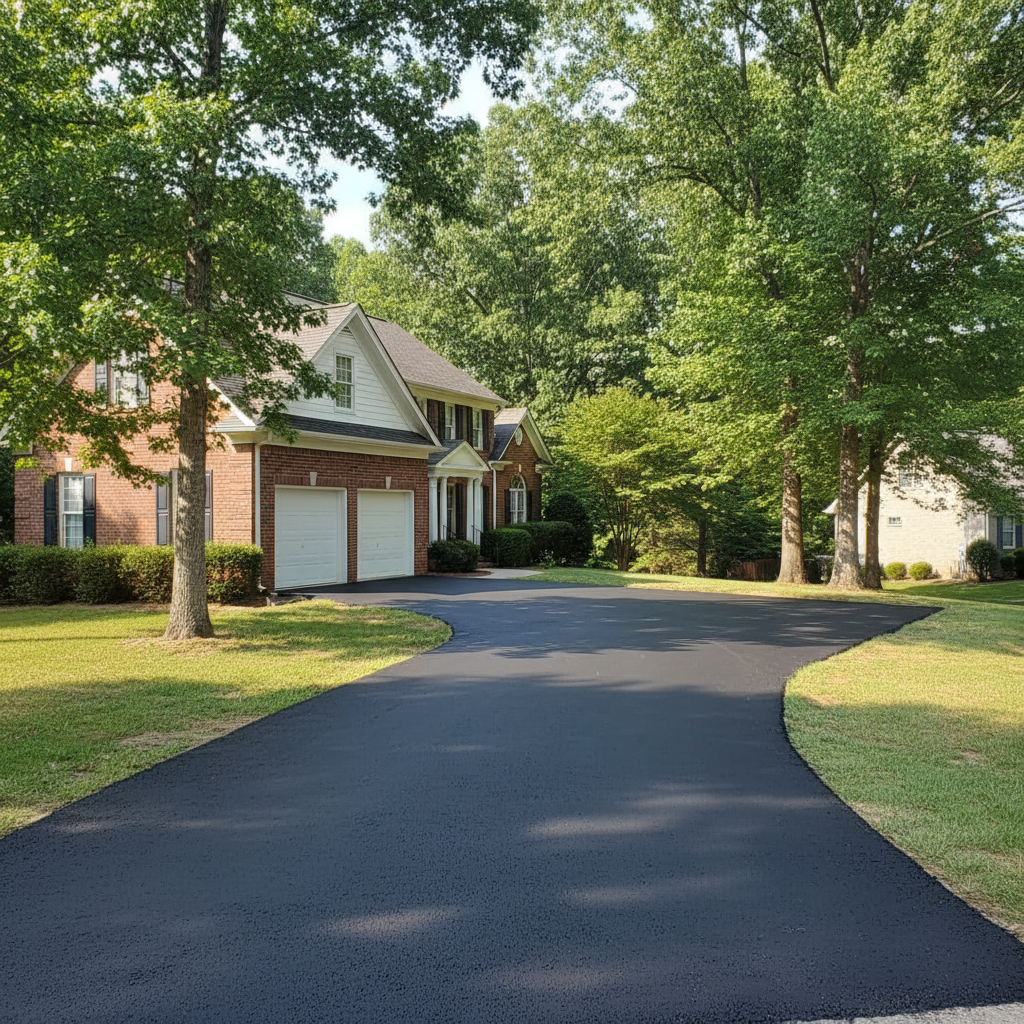 Completed parking lot paving work at a residential property in Birmingham, AL