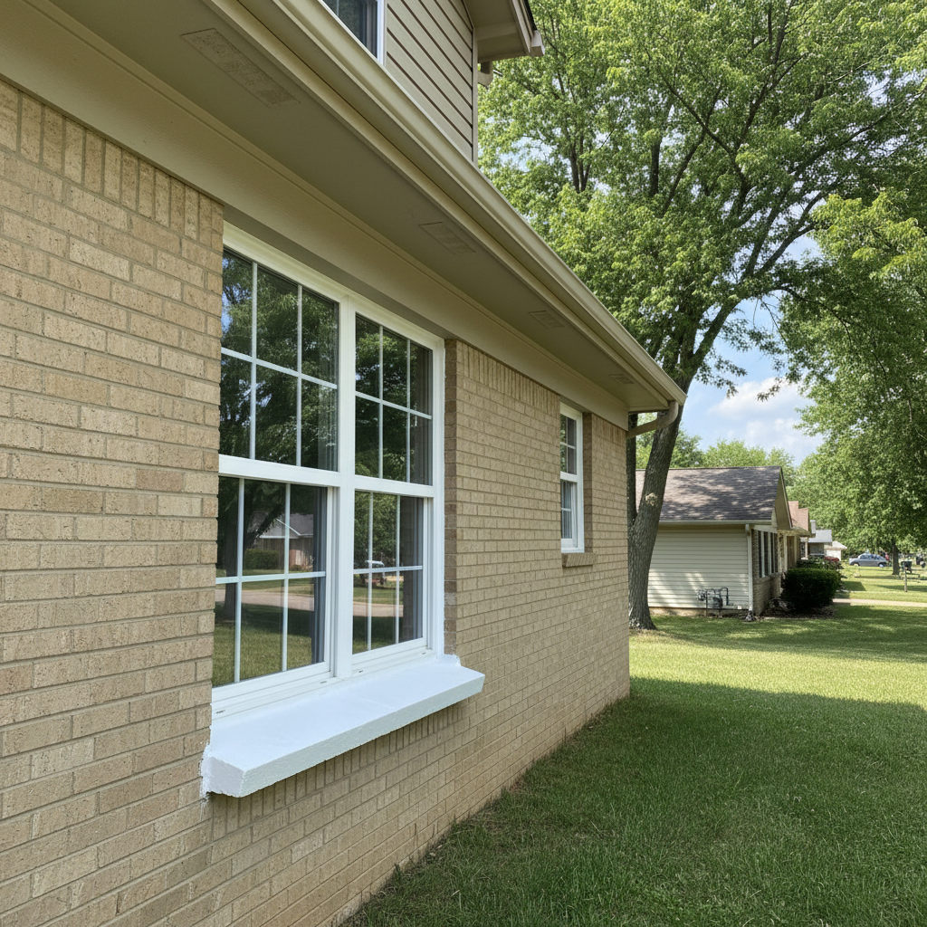 Completed storm window installation work at a residential property in Pittsburg, KS