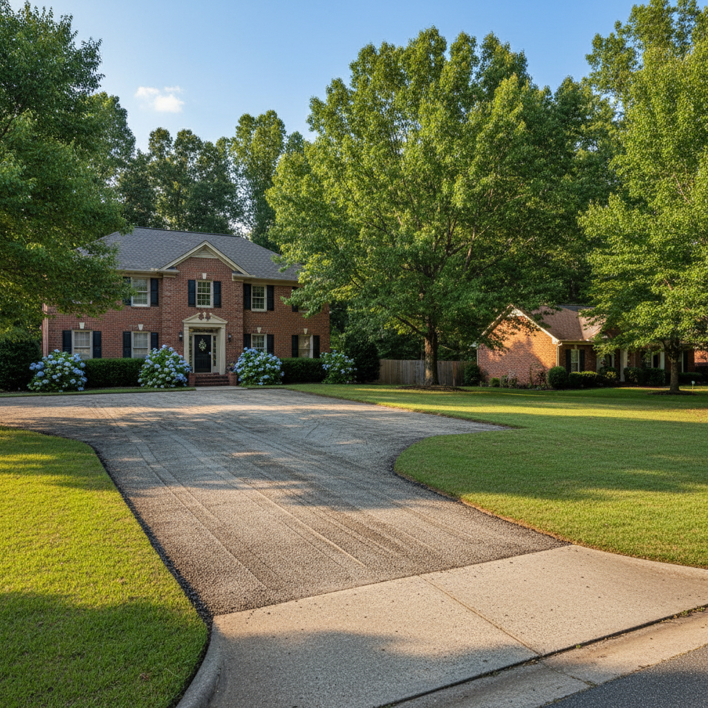 Completed asphalt milling work at a residential property in Montgomery, AL