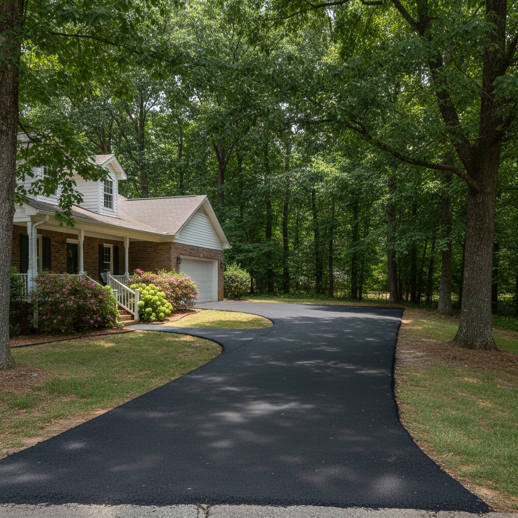 Completed residential asphalt work at a residential property in Tuscaloosa, AL