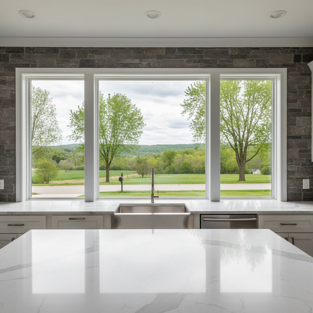 Completed countertop installation work at a residential property in Galena, IL