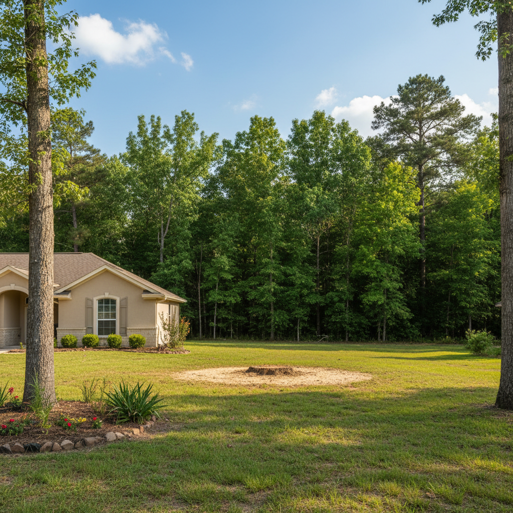 Completed tree removal work at a residential property in Porter, TX
