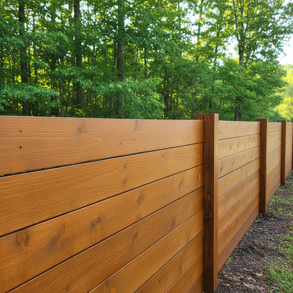 Completed fence staining and painting work at a residential property in Loudon, TN